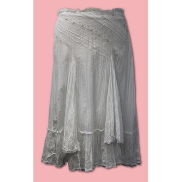 SC1182 White Large (12) - Ladies Skirts Cotton